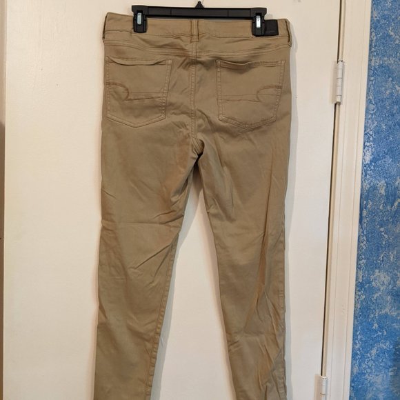 American Eagle Khaki Tan Jeggings Size 12 Short Super Super Stretch X - Picture 15 of 15